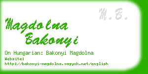 magdolna bakonyi business card